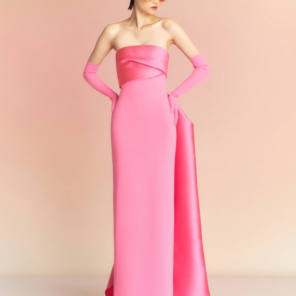 Solace London Vibrant Pink Strapless Dress